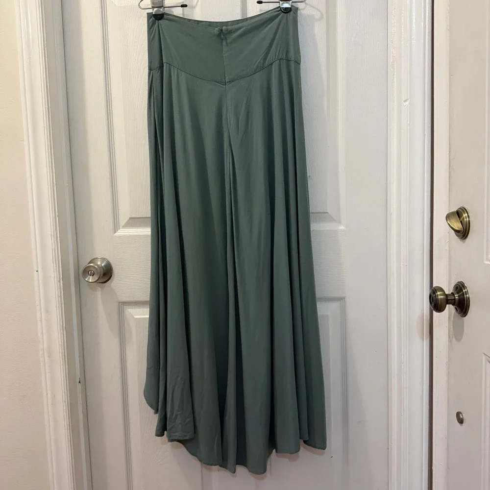 O'Neill Ambrosio Tulip Hem Skirt Women's Small Balsam Green Sage High Low Maxi - Picture 6 of 12